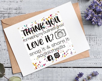 Colorful Thank You Leave A Review 1.5" Stickers| Social Media| Packaging Supplies| Envelope Seal| Labels| Gift Sticker| Seller Stickers