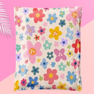 Flower Power 14.5x19 Poly Mailer Floral Shipping Envelope Shipping Bag Mailing Supplies Cute Packaging Pretty Packaging Summer image 1