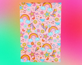 Rainbows and Stars 14.5x19 Poly Mailer| Shipping| Supplies| Mailer| Packaging Supplies| Cute Packaging| Mailing Bag| Small Business| Retro