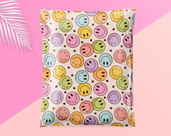 Happy Face 14.5X19 Poly Mailers| Smiles| Shipping Envelope| Shipping Bags| Summer| Packaging| Supplies| Cute Packaging| Gift Wrap