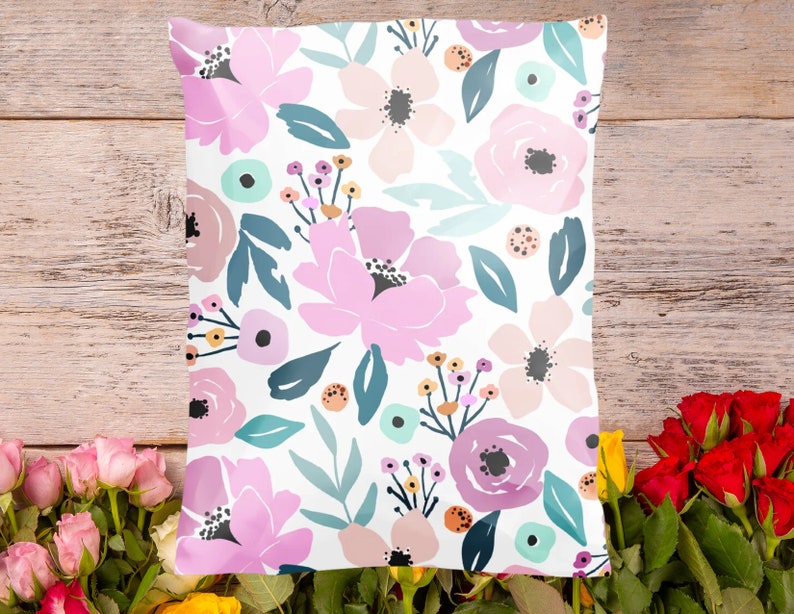 Beautiful Bright Floral 10x13 Poly Mailers Flowers For Shipping Shipping Envelope Shipping Bags Summer Supplies Cute Packaging image 3