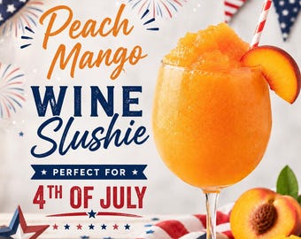 Peach Mango Mix| 4th of July| Frozen Cocktail| Tropical Drink| Summer BBQ| Beach Pool Party| Gift Idea| Drink Pouch Ready| Ninja Slushi Mix