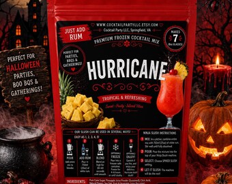Spooky Sips Hurricane Wine Slush| Halloween Cocktail Halloween Party| Witch’s Brew| Boozy Halloween Party| Haunted Happy Hour| Ninja Slushi