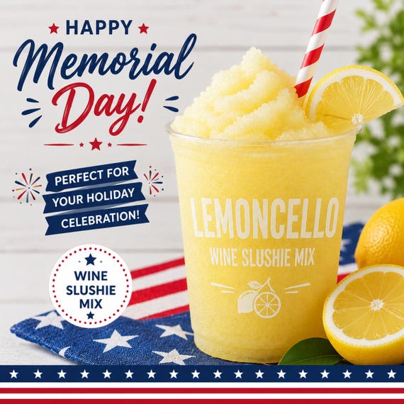 Memorial Day| Lemoncello Mix| Frozen Cocktail| Tropical Drink| Summer BBQ| Beach Pool Party| Gift Idea| Drink Pouch Ready| Ninja Slushi Mix