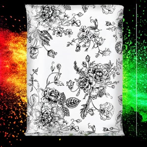 Black And White Floral 10x13 Poly Mailers Flowers Shipping Envelopes Bags Mailing Supplies Packaging Shipping Bags Small Business image 7