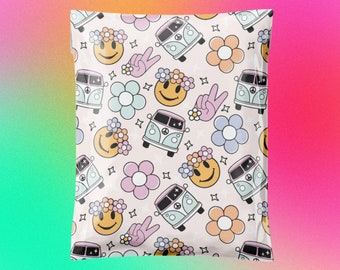 Groovy Hippy Van 6x9 Poly Mailers| Smiles| Shipping Envelope| Shipping Bags| Summer| Packaging| Supplies| Cute Packaging| Gift Wrap| Peace