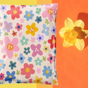 Flower Power 14.5x19 Poly Mailer Floral Shipping Envelope Shipping Bag Mailing Supplies Cute Packaging Pretty Packaging Summer image 2