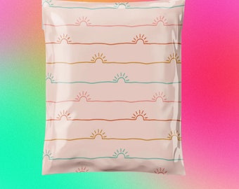 Pink Sunrise 14.5x19 Poly Mailers| Sunshine| For Shipping| Shipping Envelope| Supplies| Cute Packaging| Shipping Bag| Summer| Packaging