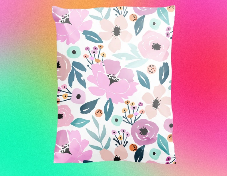 Beautiful Bright Floral 10x13 Poly Mailers Flowers For Shipping Shipping Envelope Shipping Bags Summer Supplies Cute Packaging image 1