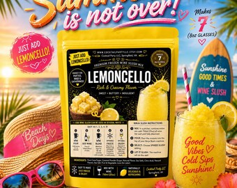 LEMONCELLO Wine Slush| Party Supplies| Birthday Gift|Party Favor| Drinking| Fun Adult Drink| Cocktails| Ninja Slushi| Easy Cocktails