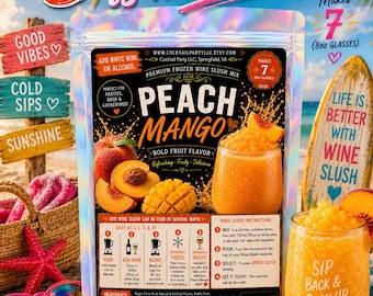 PEACH MANGO Wine Slush| Party Supplies| Gift For Women| Birthday Gift|Party Favor| Drinking| Gift Ideas| Cocktails| Holidays| Ninja Slushi