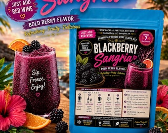 BLACKBERRY SANGRIA Wine Slush| Party Supplies| Birthday Gift|Party Favor| Drinking| Fun Adult Drink| Cocktails| Ninja Slushi| Easy Cocktails