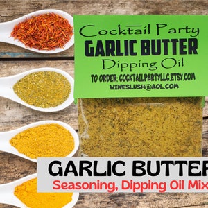 Garlic Butter Dipping Oil DIP| Seasonings| All Natural| No MSG| Gluten Free| Organic| Hostess Gift| Spices| Pepper| Party Dip| Bread Dip