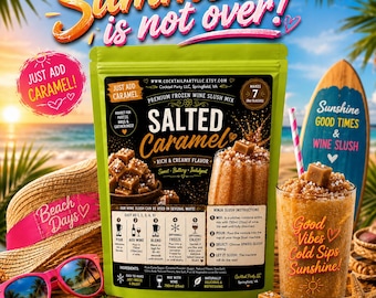 SALTED CARAMEL Wine Slush| Party Supplies| Birthday Gift|Party Favor| Drinking| Fun Adult Drink| Cocktails| Ninja Slushi| Easy Cocktails