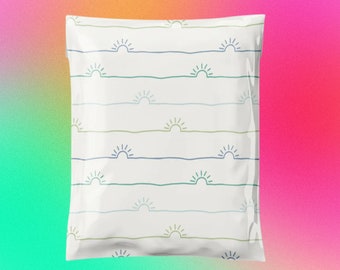 Blue Sunrise 10x13 Poly Mailers| Sunshine| For Shipping| Shipping Envelope| Supplies| Cute Packaging| Shipping Bag| Summer| Packaging