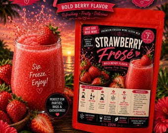 STRAWBERRY FROSE Wine Slush| Party Supplies| Birthday Gift|Party Favor| Drinking| Fun Adult Drink| Cocktails| Ninja Slushi| Easy Cocktails