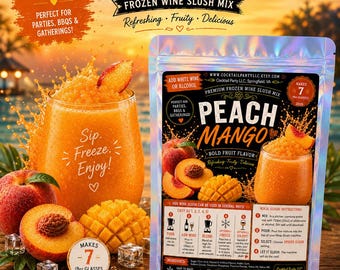 PEACH MANGO Wine Slush| Party Supplies| Gift For Women| Birthday Gift|Party Favor| Drinking| Gift Ideas| Cocktails| Holidays| Ninja Slushi