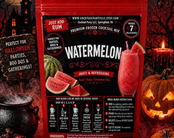Spooky Sips Watermelon Wine Slush| Halloween Cocktail Halloween Party| Witch’s Brew| Boozy Halloween Party| Haunted Happy Hour| Ninja Slushi