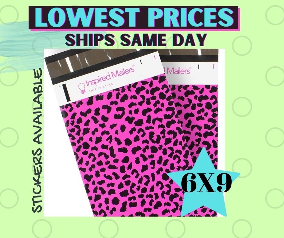 leopard print poly mailers