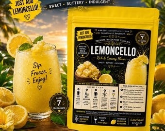 LEMONCELLO Wine Slush| Party Supplies| Birthday Gift|Party Favor| Drinking| Fun Adult Drink| Cocktails| Ninja Slushi| Easy Cocktails