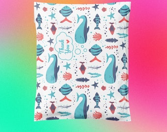 Sea Life 10x13 Poly Mailers| Whales| Under The Sea| Shipping Envelope| Shipping Bag| Mailing Bag| Supplies| Cute Packaging| Pretty Packaging