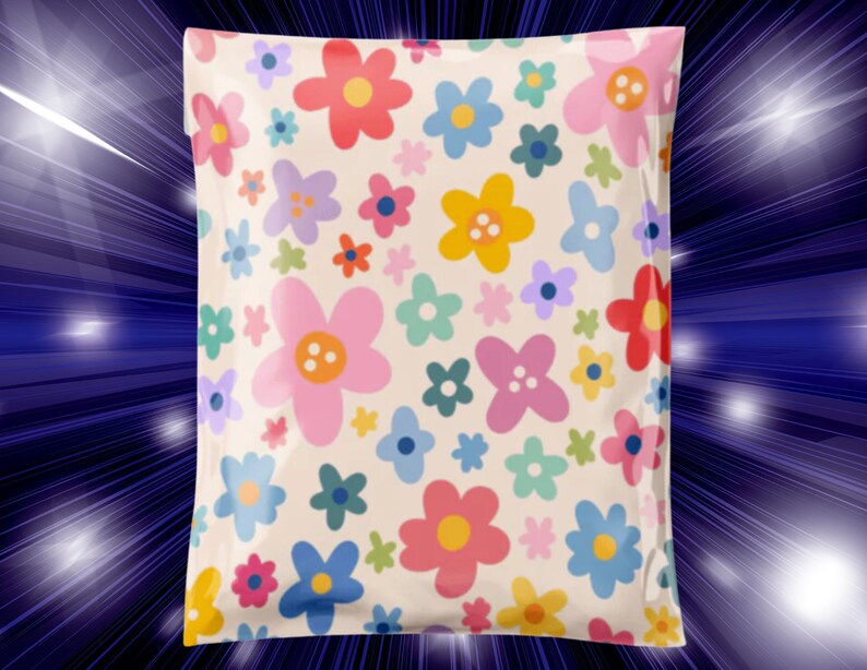 Flower Power 14.5x19 Poly Mailer Floral Shipping Envelope Shipping Bag Mailing Supplies Cute Packaging Pretty Packaging Summer image 4