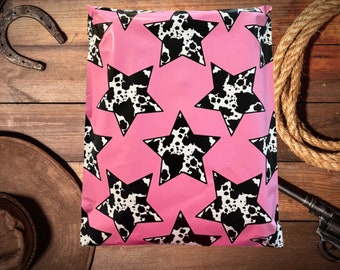 Western Stars Designer 10x13 Poly Mailers| Cow Print| Cowboy| Shipping Envelope| Shipping Bags| Boho Design | Supplies| Cute Packaging