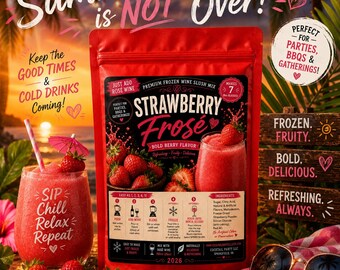 STRAWBERRY FROSE Wine Slush| Party Supplies| Birthday Gift|Party Favor| Drinking| Fun Adult Drink| Cocktails| Ninja Slushi| Easy Cocktails