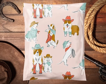 Cowboy Dogs 14.5x19 Poly Mailer| Animal| Western Theme| Shipping Envelope| Shipping Bag| Mailing| Supplies| Cute Packaging| Pretty Packaging