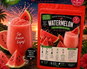 WATERMELON Wine Slush| Party Supplies| Birthday Gift|Party Favor| Drinking| Fun Adult Drink| Cocktails| Ninja Slushi| Easy Cocktails