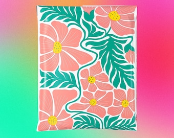 Hibiscus Floral 10x13 Poly Mailers| Flowers| Tropical| Beach Theme| Shipping Envelope| Shipping Bags| Business Supplies| Cute Packaging