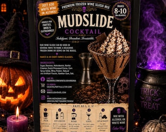 Spooky Sips Mudslide Wine Slush| Halloween Cocktail Halloween Party| Witch’s Brew| Boozy Halloween Party| Haunted Happy Hour| Ninja Slushi