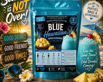 BLUE HAWAIIAN Wine Slush| Party Supplies| Birthday Gift|Party Favor| Drinking| Fun Adult Drink| Cocktails| Ninja Slushi| Easy Cocktails
