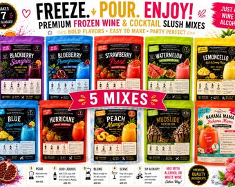 Wine Slush 4 Mix Bundle | Frozen Cocktail | Adult Slushies | Pool Party Drinks | Wine Lover Gift | aBoat Drinks| Hostess Gift| Gift for Her