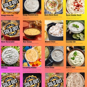 Dip Mixes ALL Flavors Savory| Cooking Mixes| Gluten Free| Snack Food| Party Dip| Gift For Him| Holiday| Snack| Party Favors