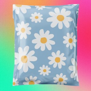 Blue Daisy 10x13 Poly Mailers| Floral Theme| Shipping Envelope| Shipping Bags| Flowers| Packaging| Supplies| Cute Packaging| For Shipping