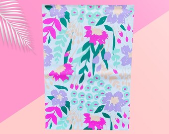 Bright Floral 14.5x19 Poly Mailer| Hot Pink Flower (20-25 QTY)| Shipping Envelope| Shipping Bag| Supplies| Cute Packaging| Pretty Packaging