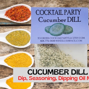 Cucumber DILL DIP| Seasonings| All Natural| No MSG| Gluten Free| Organic| Herbs| Hostess Gift| Spices| Pepper| Party Dip| Chip Dip