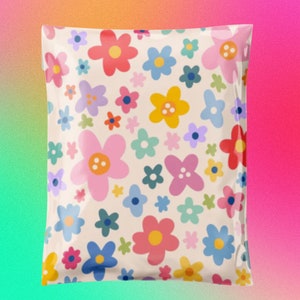 Flower Power 14.5x19 Poly Mailer Floral Shipping Envelope Shipping Bag Mailing Supplies Cute Packaging Pretty Packaging Summer image 1