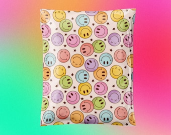 Happy Face 14.5X19 Poly Mailers| Smiles| Shipping Envelope| Shipping Bags| Summer| Packaging| Supplies| Cute Packaging| Gift Wrap