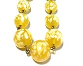 Art Deco Necklace - Yellow Spatter Uranium Glass Bead