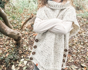 Winter walks crochet poncho pattern