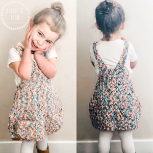 Vestido de crochê de algodão para meninas, padrão digital