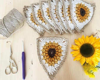 Sunflower Bunting - Crochet Sunflower - Crochet bunting - Crochet decor -Crochet gifts - Crochet pattern