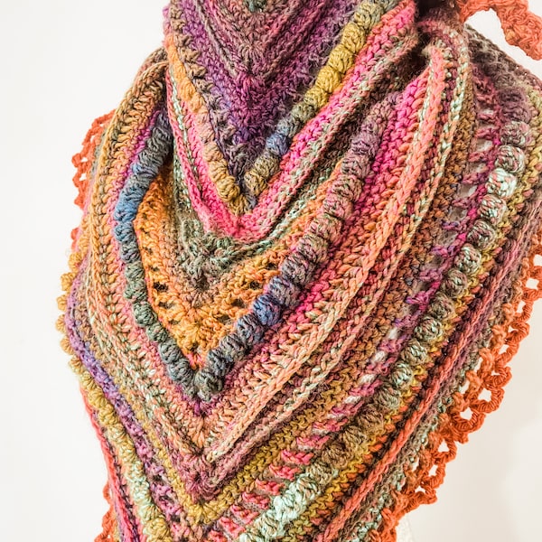 Setting Sun Triangle Scarf - Crochet scarf pattern - Crochet pattern - Crochet Scarf - Crochet gifts - Boho Scarf