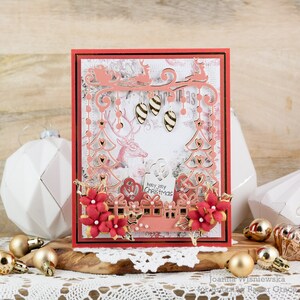 Tarjeta de Navidad, Alegría, Copos de Nieve, Feliz Navidad, Felicitaciones de Temporada, Tarjetas, Navidad, Tarjeta Hecha a Mano, Tarjeta Casera