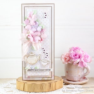 Biglietto di compleanno per mamma, biglietto per un amico, bird card, solo perché carta, scheda slimline, carte, biglietto fatto a mano, carta fatta in casa