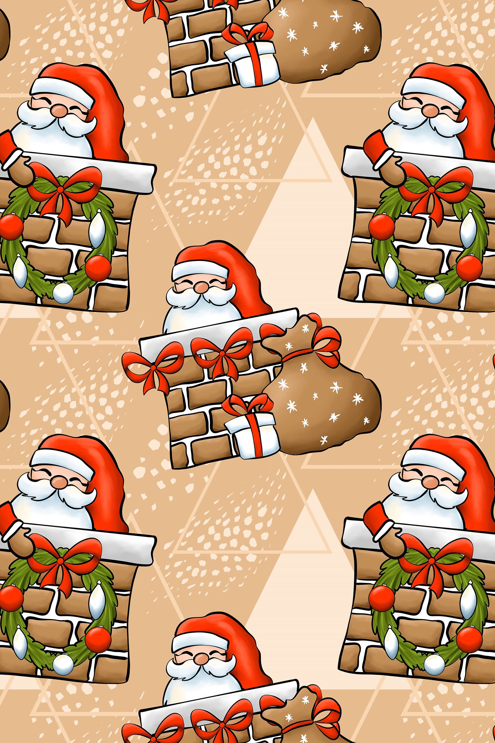 CHRISTMAS SANTA CLAUS Backing Papers Printed Card | Etsy