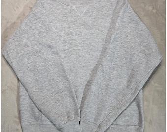 Vintage Pannill-sweater VS gemaakt zwaargewicht grijs blanco ronde hals heren M jaren 90