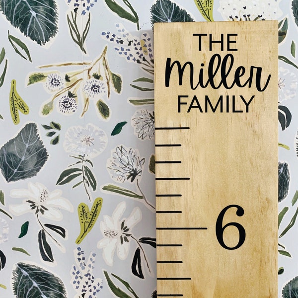 Custom Growth Chart: Vertical Family Edition, Engraved Minimalist Nursery Decor, Housewarming, Baby Gift, Modern Wooden Ruler Keepsake